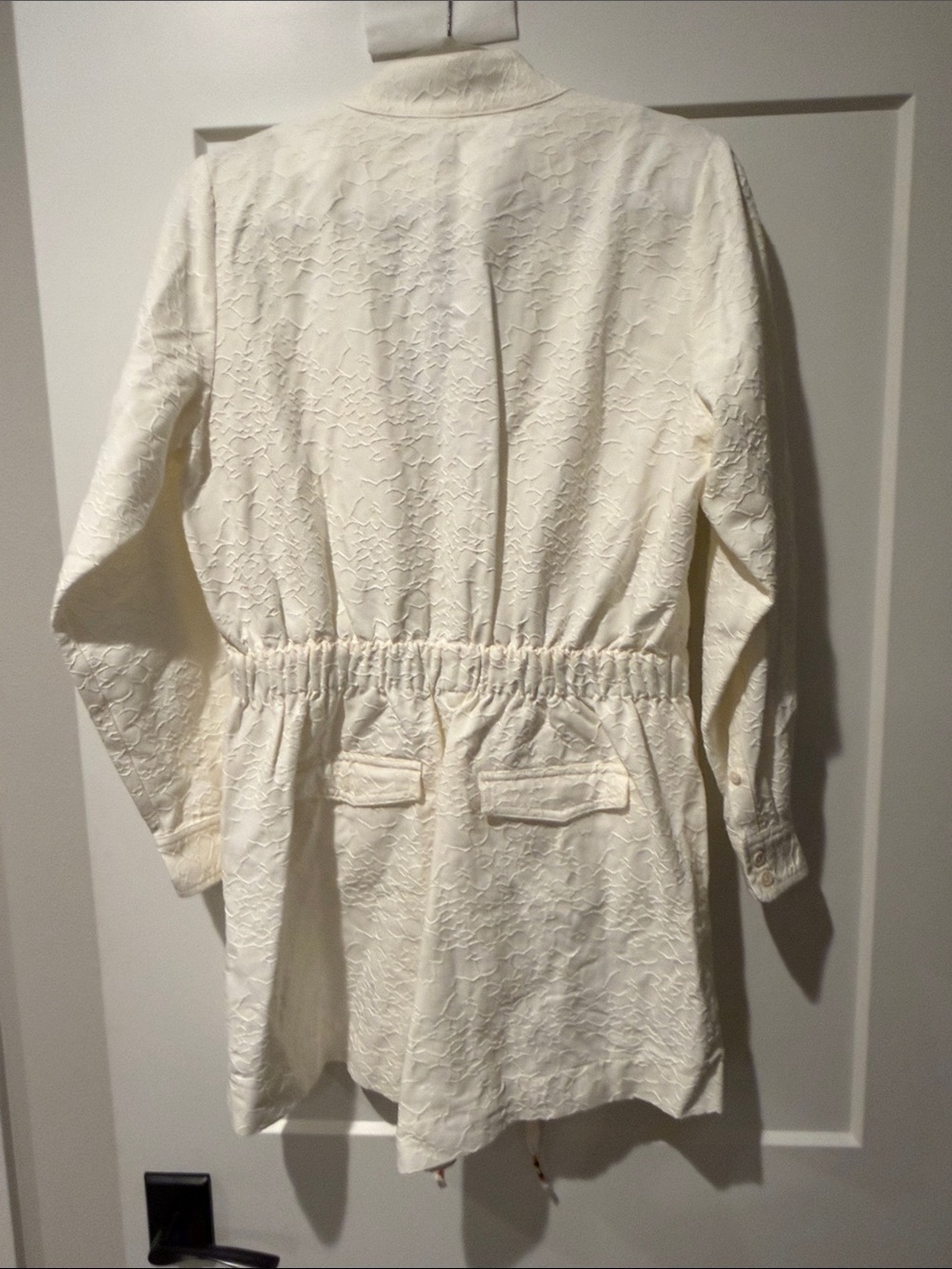 J. Crew Cream Embossed Drawstring Utility Jacket - Picture 7 of 8